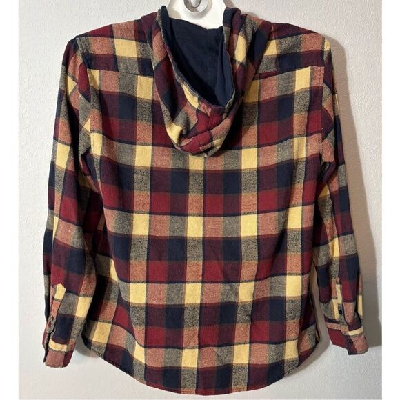 Molokai Surf Co. Shirt Mens Size 2XL Red Plaid Hooded Flannel Beach Hawaii - Picture 4 of 8